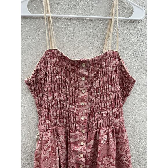 JT Jody of California Womens Dress Size 14 Red Floral Vintage Half Button Up - Picture 2 of 11